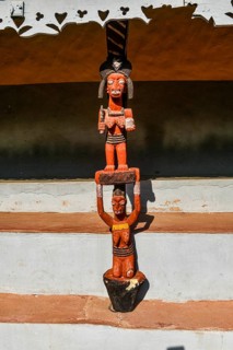 Wooden statues at the Ceremony yard of the King's palace
