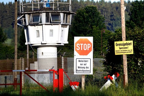 Warning signs at inner-German border