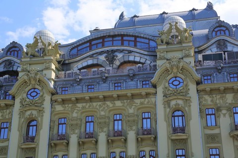 Former Art Nouveau Hotel Bolshaya Mosckovskaya on Deribasovskaya Street