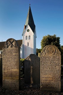 Talking gravestones at the cemetery in front of St. Clemens church