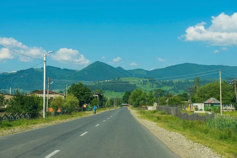 Mountain scenery in Carpathian mountains