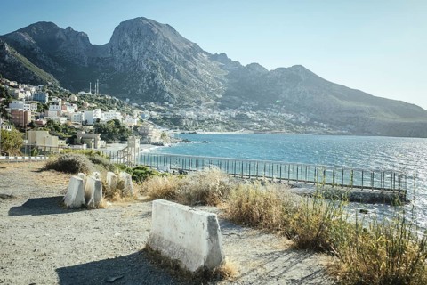 Panoramic view in south direction onto the settlement Benzu and the Moroccan coast