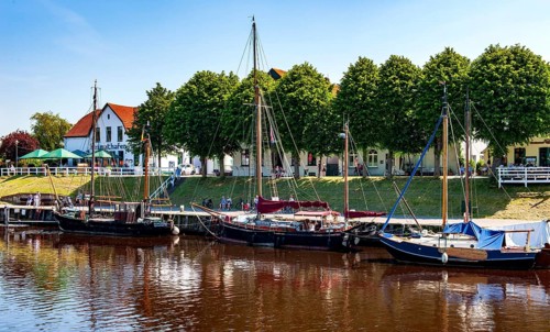 Sailing ships in the German Sielhafenmuseum Carolinensiel Carolinensiel