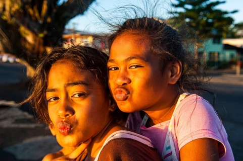 Young girls posing as western actors