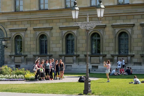 Youth group being photographed