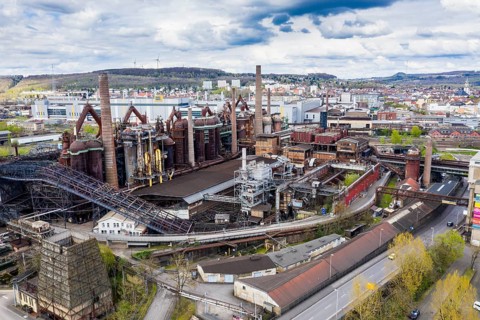 Overlook over the Unesco world heritage site Voelklingen Ironworks