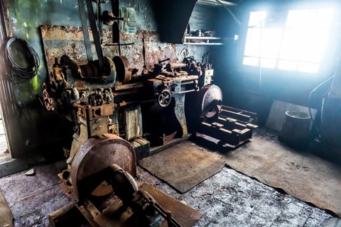 Historical workplace in the meteorological station Sedov in Tikhaya bay on Hooker island