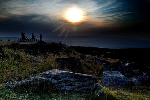 View of the Harz Mountains from the top of the Brocken