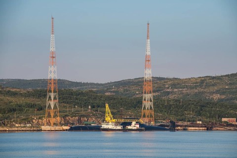 Nuclear submarine in Kola Bay