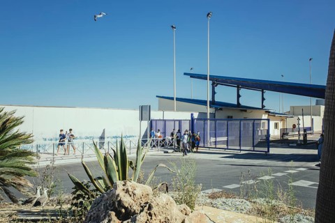 Border crossing between Spain and Morocco El Tarajal