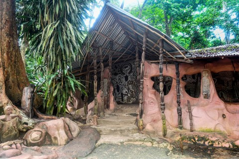 Sacred house in the Unesco site Osun-Osogbo Sacred Grove