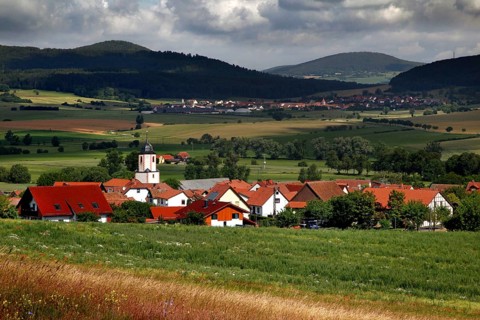 View of village and Rhoen