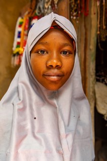 Veiled school girl