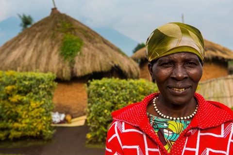 Friendly older woman at a ceremony of former poachers