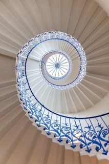 Spiral Staircase with Blue Railing