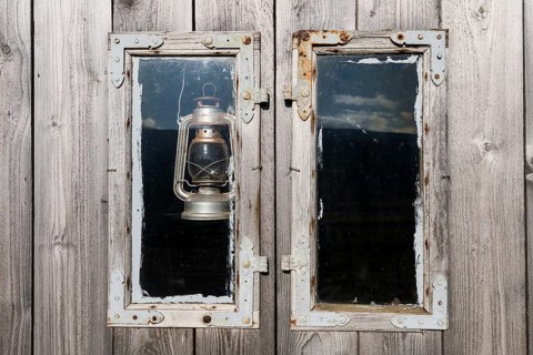 Window and oil lamp