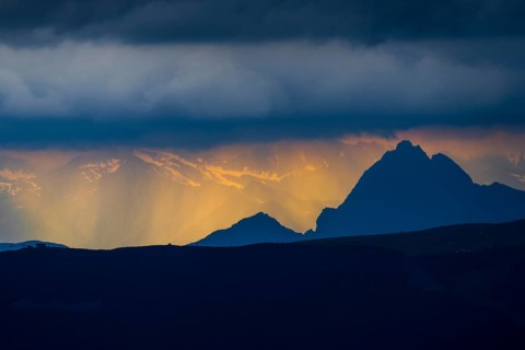 Light atmosphere after a thunderstorm with view of the peaks of the Roteck (3.337 mtr./left) and the Hochwilde (3.602 mtr./right)