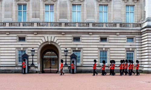 Guards of the Royal Guard with bearskin cap