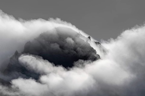 Cloudy craggy mountain