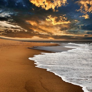 Waves on empty beach