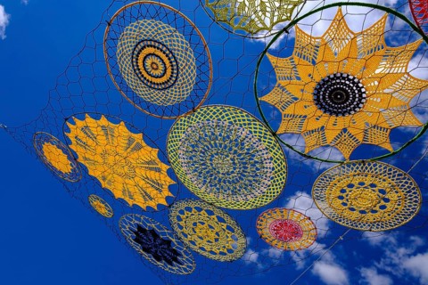 Crocheted dreamcatcher