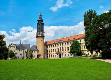 Weimar City Palace with Palace Tower and Bastille
