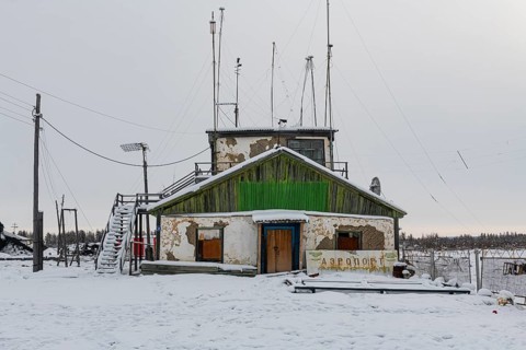 Old airport in Tomtor one of the cold spots on earth