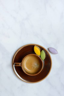 Calisson d'Aix and cup of coffee