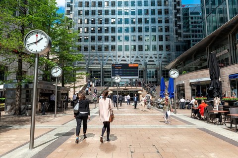Office worker at One Canada Square