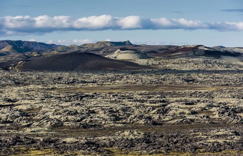 Moss-covered Laki crater or Lakagigar