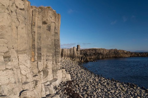 Rounded stones on the beach