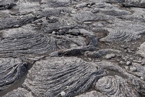 Solidified lava