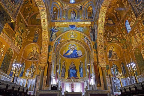 Altar room of the Cappella Palatina in the Palazzo dei Normannni also Palazzo Reale
