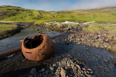 Rusting bomb from the second world war