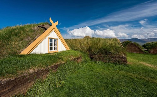 Grass sod houses