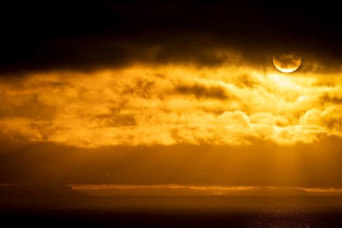 Coast of Strandir at sunset