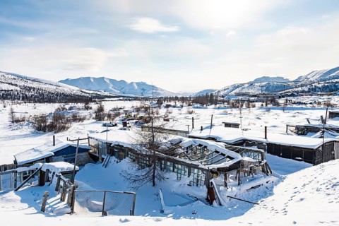 Abandoned mining town along the Road of Bones