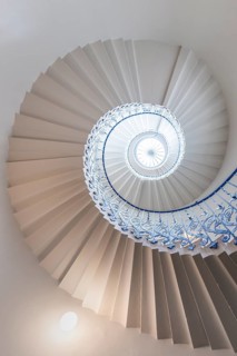 Spiral Staircase with Blue Railing