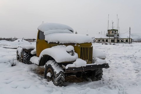 Abandoned truck in Tomtor one of the cold spots on earth