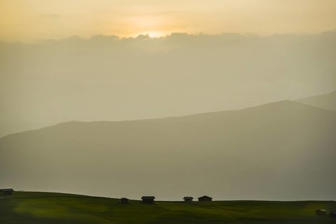 Evening view of the Ritten mountain range and the Rittner Horn (right)