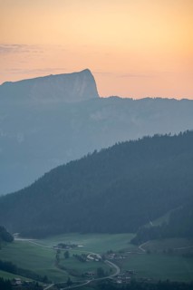 Hills and mountains at dawn