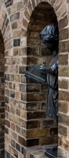 Bronze figure at the portal to the Friedenskirche in Potsdam