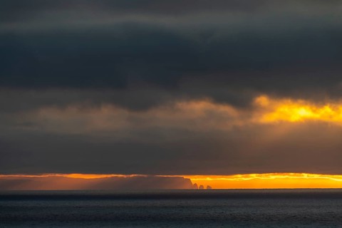 Coast of Strandir at sunset