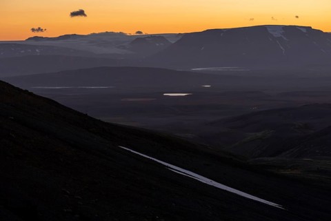 View from Kerlingarfjoell towards Langjoekull