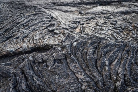 Solidified lava