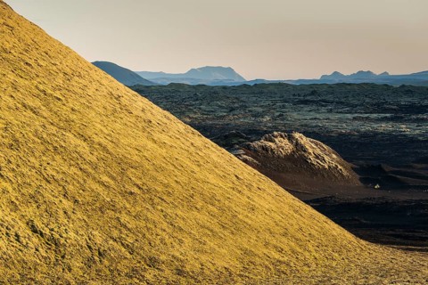 Moss-covered Laki crater or Lakagigar