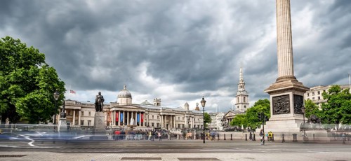 Trafalgar Square with National Gallery and Church of St. Martin-in-the-Fields