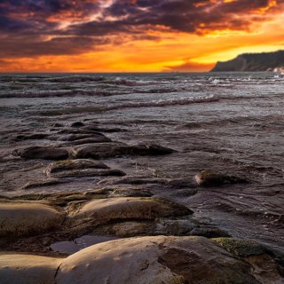 Dramatic sunset over the sea