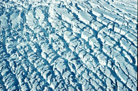 Glacier ice in the Alaska Range at Mount Denali