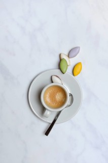 Calisson d'Aix and cup of coffee